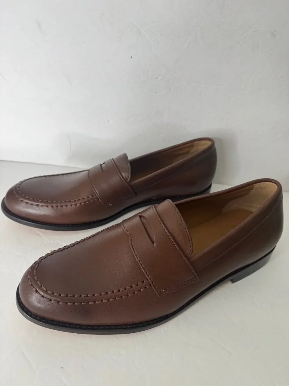 J. Crew Classic Brown Penny Loafer Leather Shoe Men's Size 10.5 New